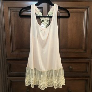 Cream Lacey Layering Tank